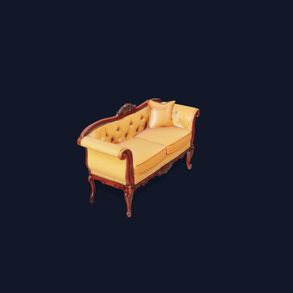 Elegant Victorian Sofa model pack